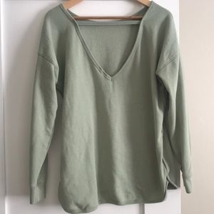 Green Sweatshirt with low back